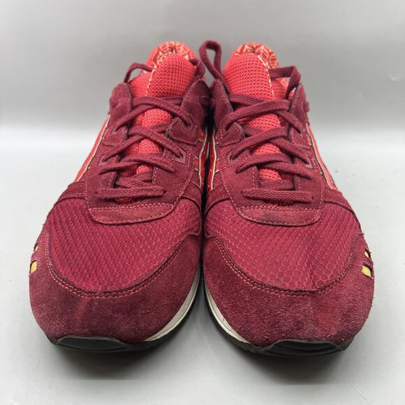 Asics Gel Lyte III Running Shoes Men Size 13 Red Mesh Suede Comfort Low Sneakers